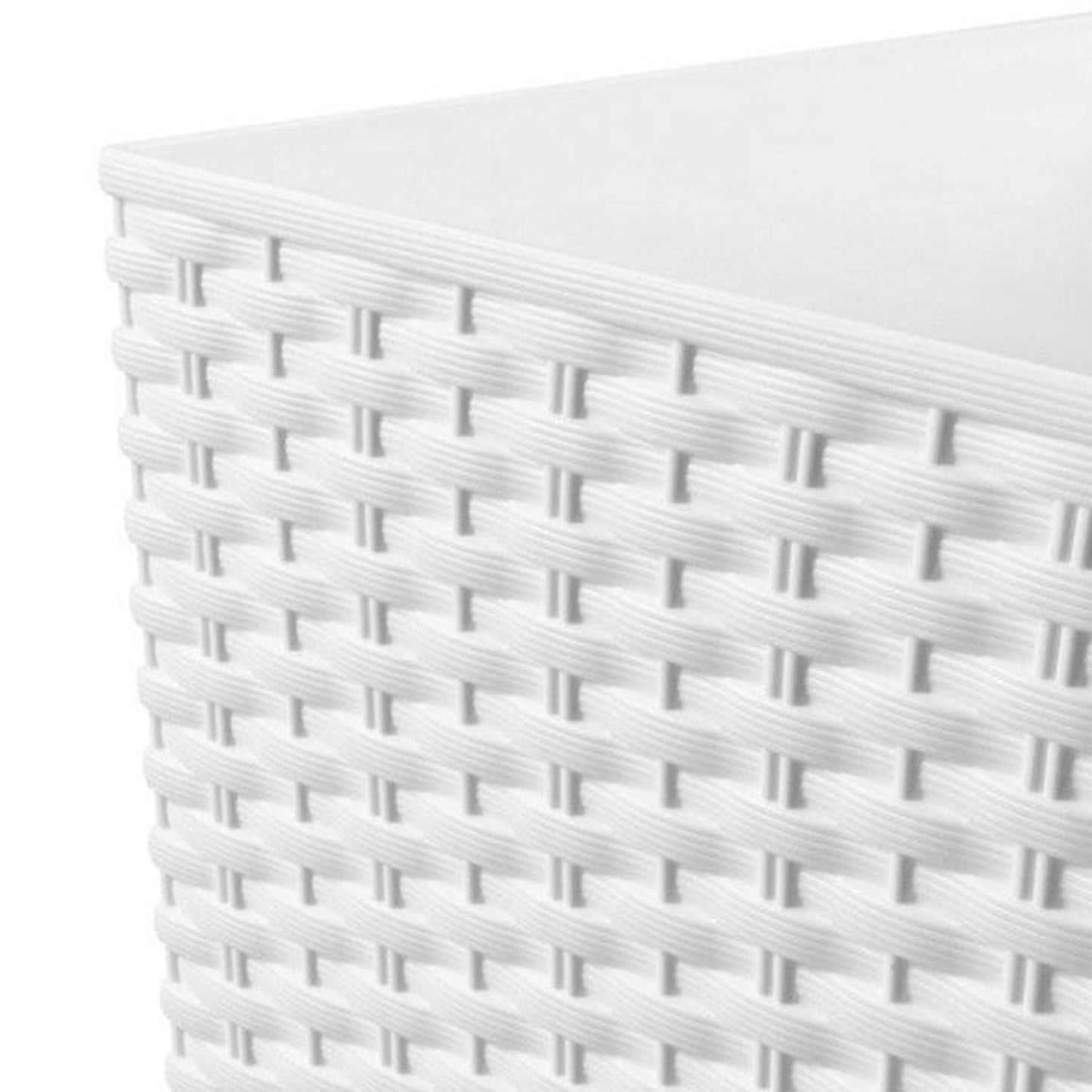 Maceta Alta Cuadrada 19 L Prosperplast Rato Square  De Plástico Con Depósito En Color Blanco, 45 (alto) X 24 (ancho) X 24 (profundo) Cms