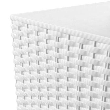 Maceta Alta Cuadrada 19 L Prosperplast Rato Square  De Plástico Con Depósito En Color Blanco, 45 (alto) X 24 (ancho) X 24 (profundo) Cms