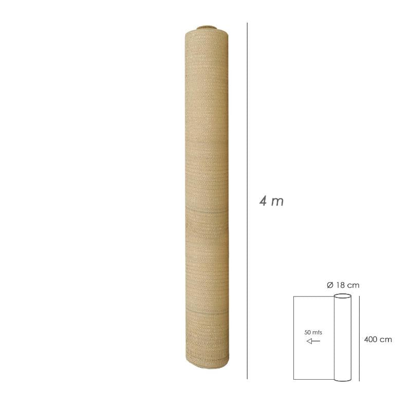 Malla Sombreo Rollo 4 X 50 Metros, Reduce Radiación, Protección Jardín Y Terraza, Regula Temperatura, Color Beige_1