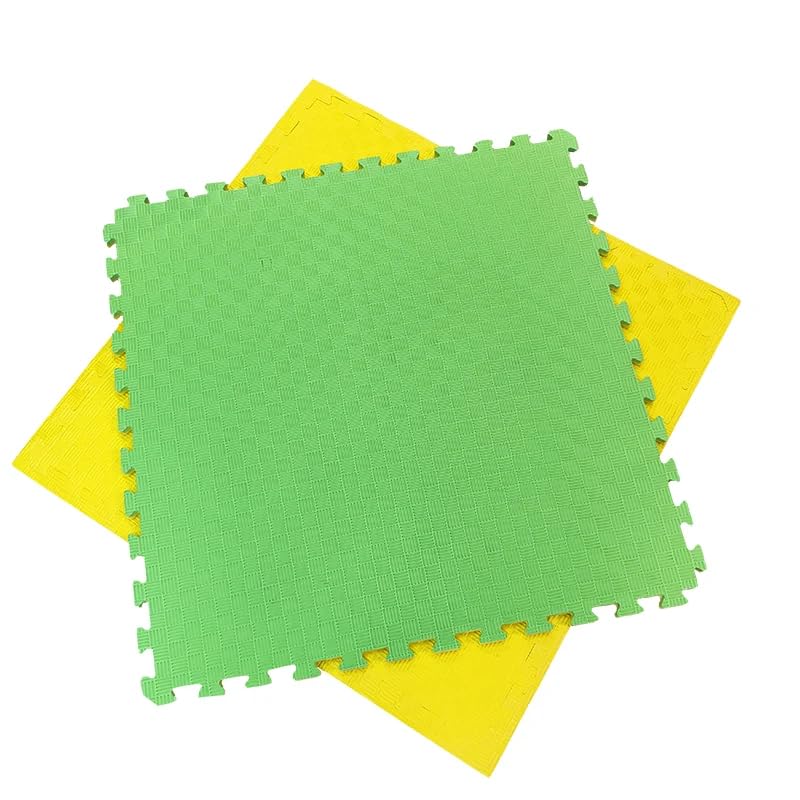 Artatami® Tatami Puzzle 1x1x20 mm Amarillo - Verde Pack Ahorro【30 Unidades】Gimnasios - Fitness - Pilates - Yoga_0