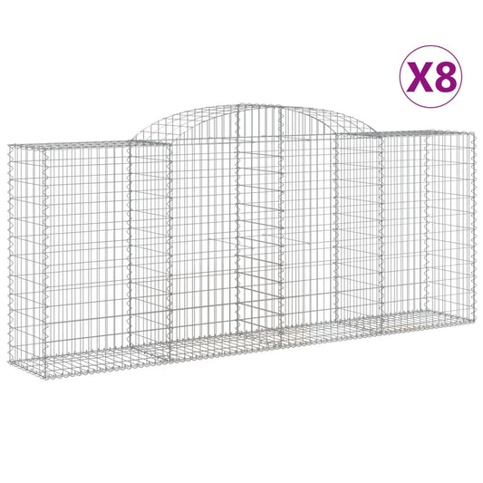 Cestas De Gaviones 8 Uds Forma De Arco Hierro 300x50x120/140 Cm_0