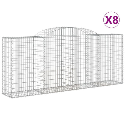 Cestas De Gaviones 8 Uds Forma De Arco Hierro 300x50x120/140 Cm_0