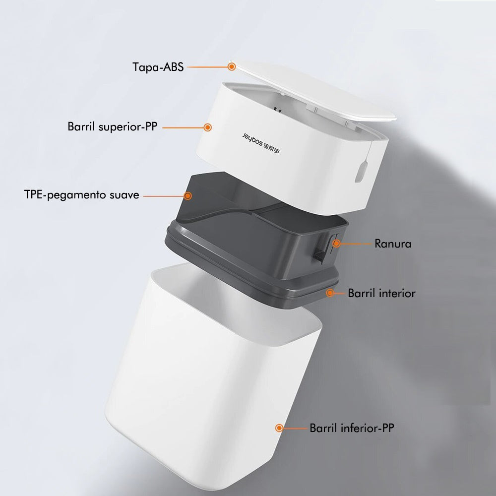 Papelera Cubo De Basura Cuadrado 15 L Easy Pack Con Tapa - Incluye 30 Bolsas De Basura_1