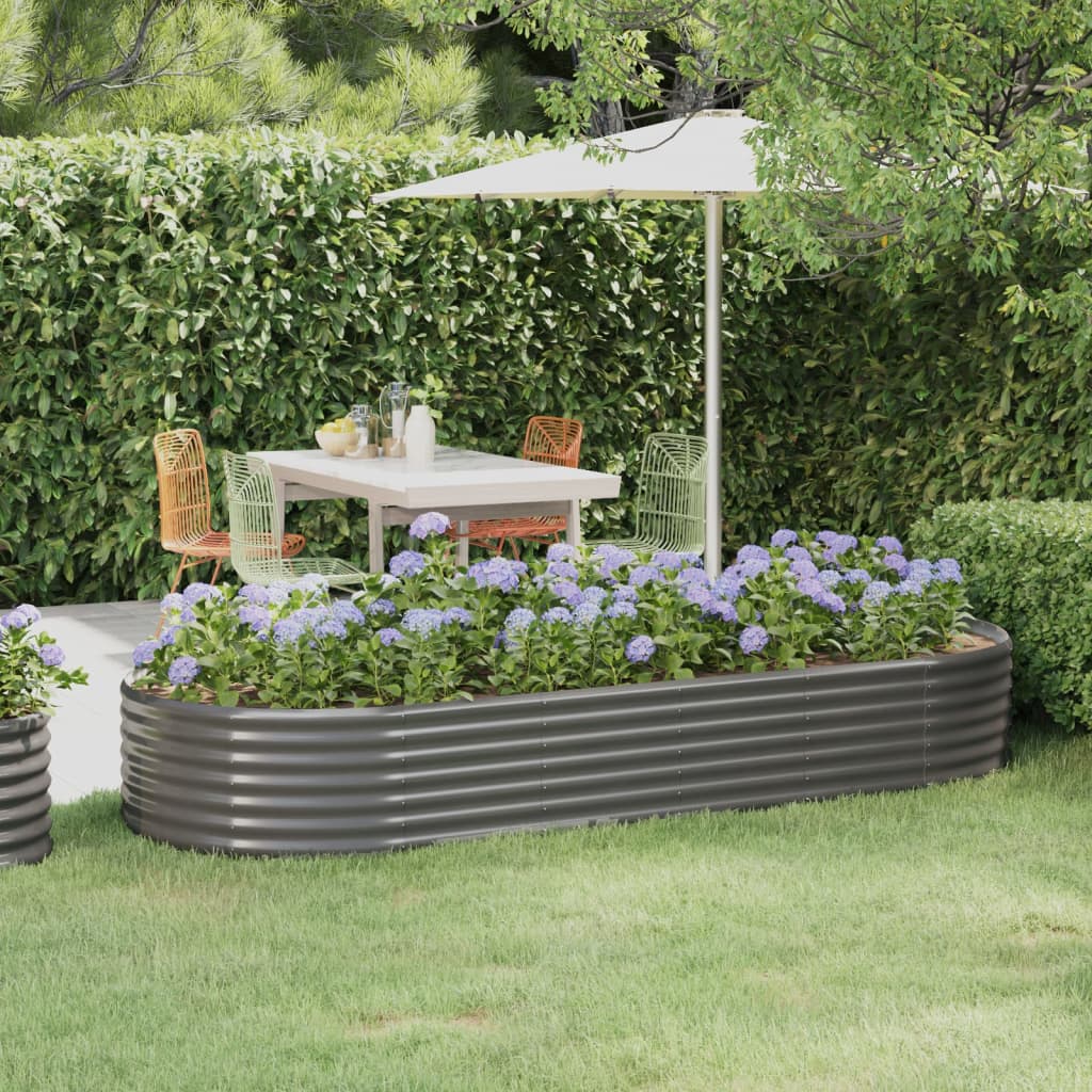 Jardinera Arriate Acero Galvanizado Gris 249x100x36 Cm_1