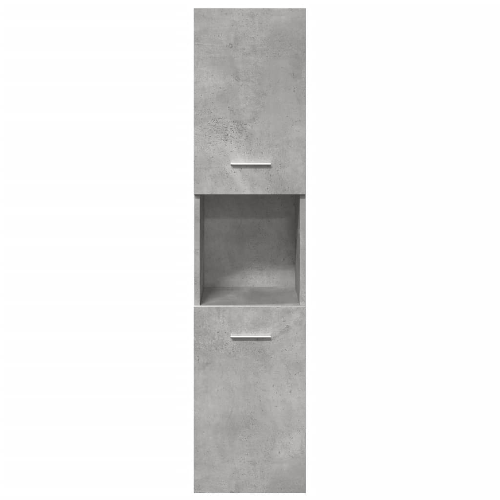 Juego Muebles De Baño 4 Pzas Madera Contrachapada Gris Hormigón / Vetonek_4