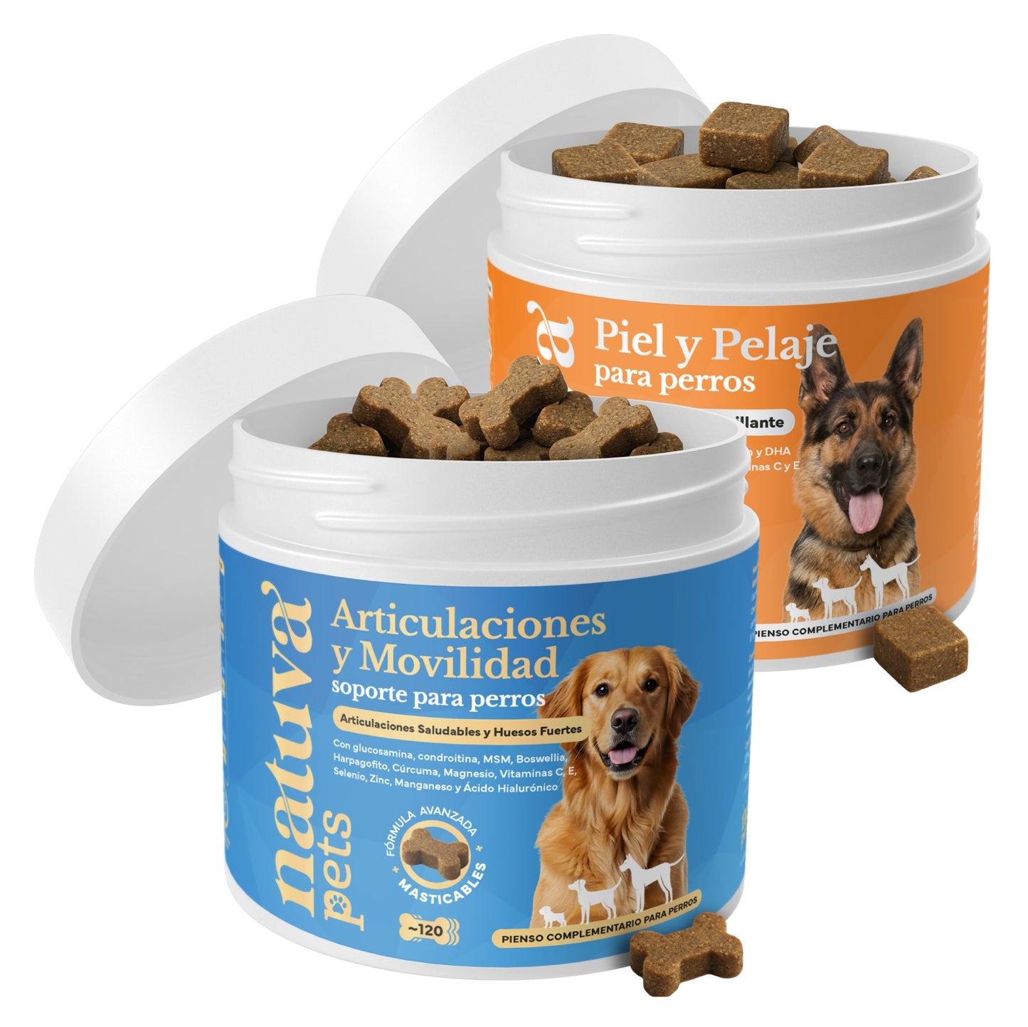 Pack Condroprotector + Aceite De Salmón Para Perros. Suplementos Mascotas. 240 Masticables. Natuva Pets_0