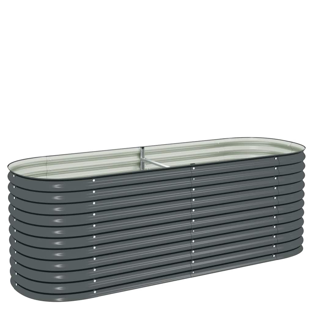 Arriate De Acero Galvanizado Gris 240x80x81 Cm_0