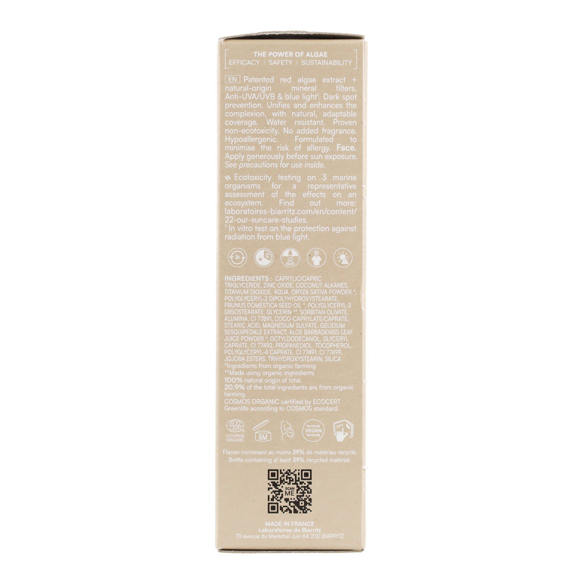 Creme facial Ivory FPS 50 Biarritz