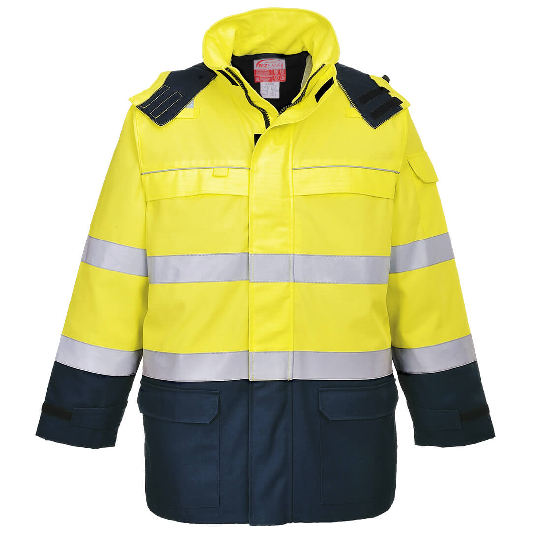 Chaqueta Bizflame Rain+ Hi-vis Arc: Protección Y Comodidad / L / Amarillo-marino_0