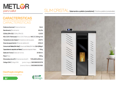 Estufa De Pellets Metlor Modelo Slim Cristal_1