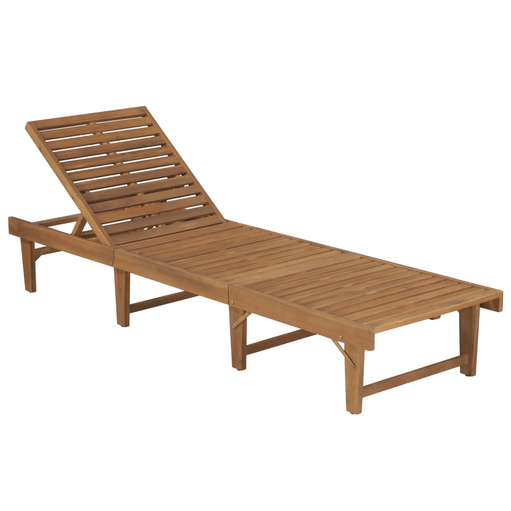 Tumbona Plegable Con Cojín Madera Maciza De Acacia_1
