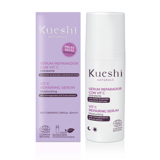Sérum hidratante reparador de vitamina C Kueshi com óleo de romã e extrato de fruta 50 ml
