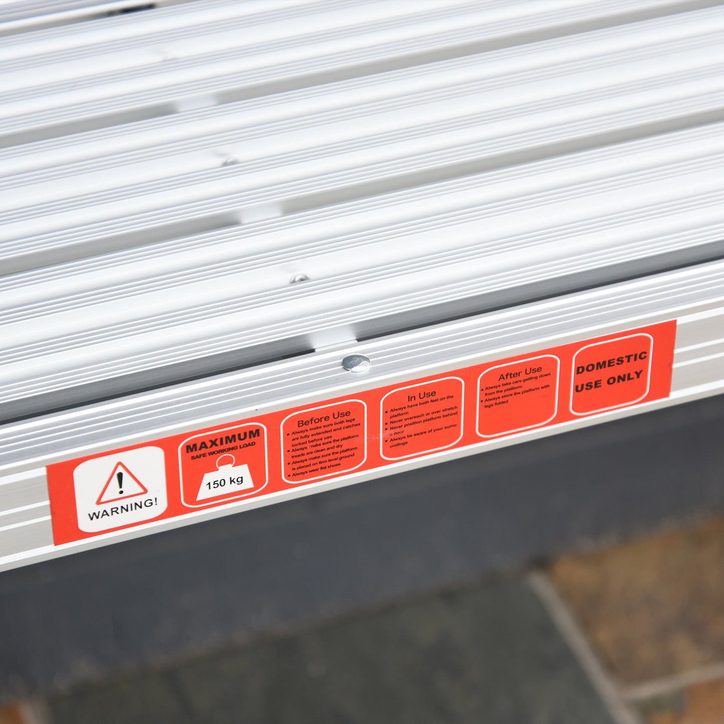 Homcom Banco Plegable Plataforma De Trabajo Escalera De Aluminio 150kg Escalon_4