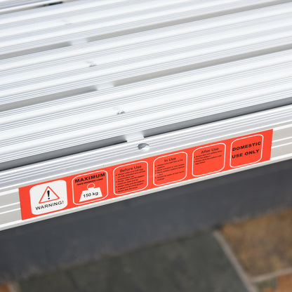 Homcom Banco Plegable Plataforma De Trabajo Escalera De Aluminio 150kg Escalon_4