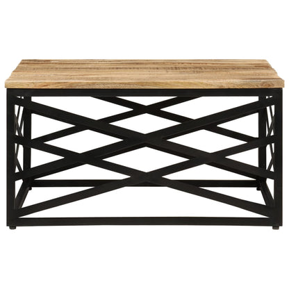 Mesa De Centro De Madera Maciza De Mango 68x68x35 Cm_0