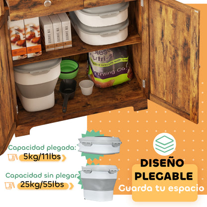 Pawhut Conjunto 1 Comedero Elevado Para Perros Y 1 Contenedor De Comida Blanco_4