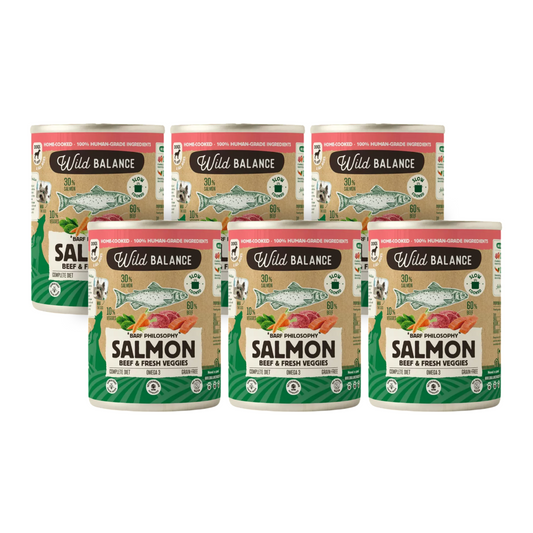 Wild Balance Salmão e Carne Barf Pack para Cães 6x400g