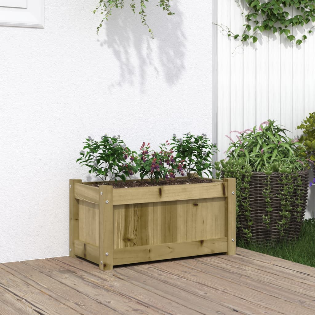 Jardinera De Madera De Pino Impregnada 60x31x31 Cm_1