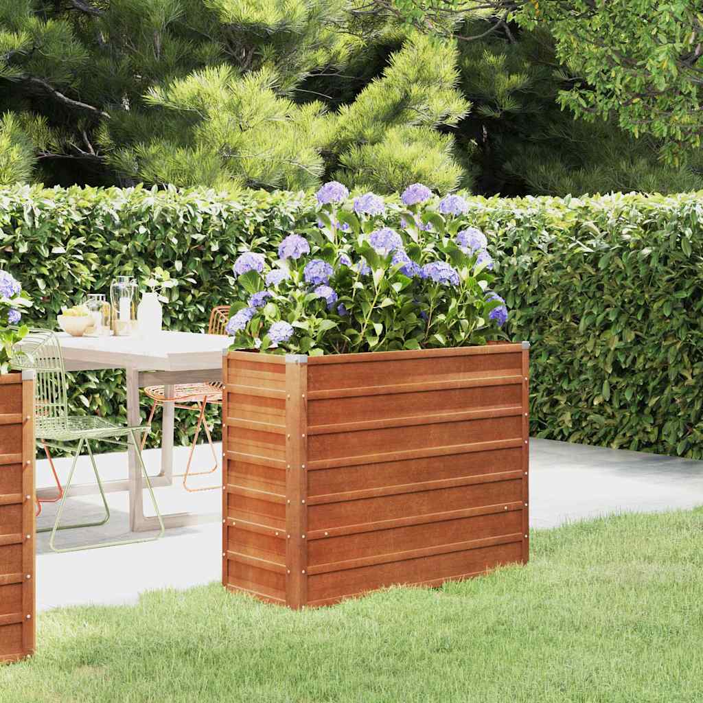 Arriate Oxidado De Acero Corten 100x40x77 Cm_1