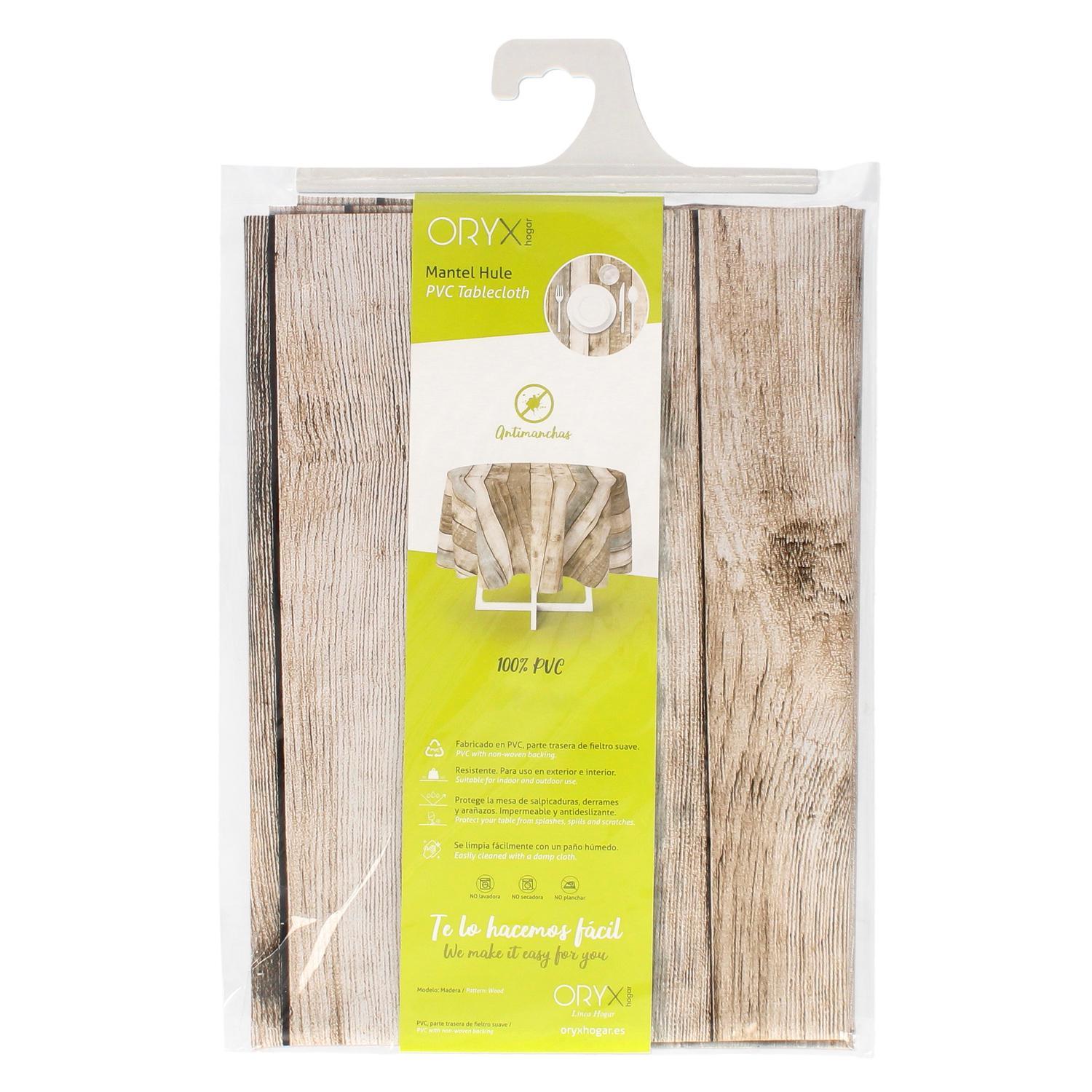 Mantel Hule Redondo Tablones Madera Impermeable Antimanchas Pvc Ø 140 Cm. Uso Interior Y Exterior_2