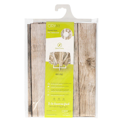 Mantel Hule Redondo Tablones Madera Impermeable Antimanchas Pvc Ø 140 Cm. Uso Interior Y Exterior_3