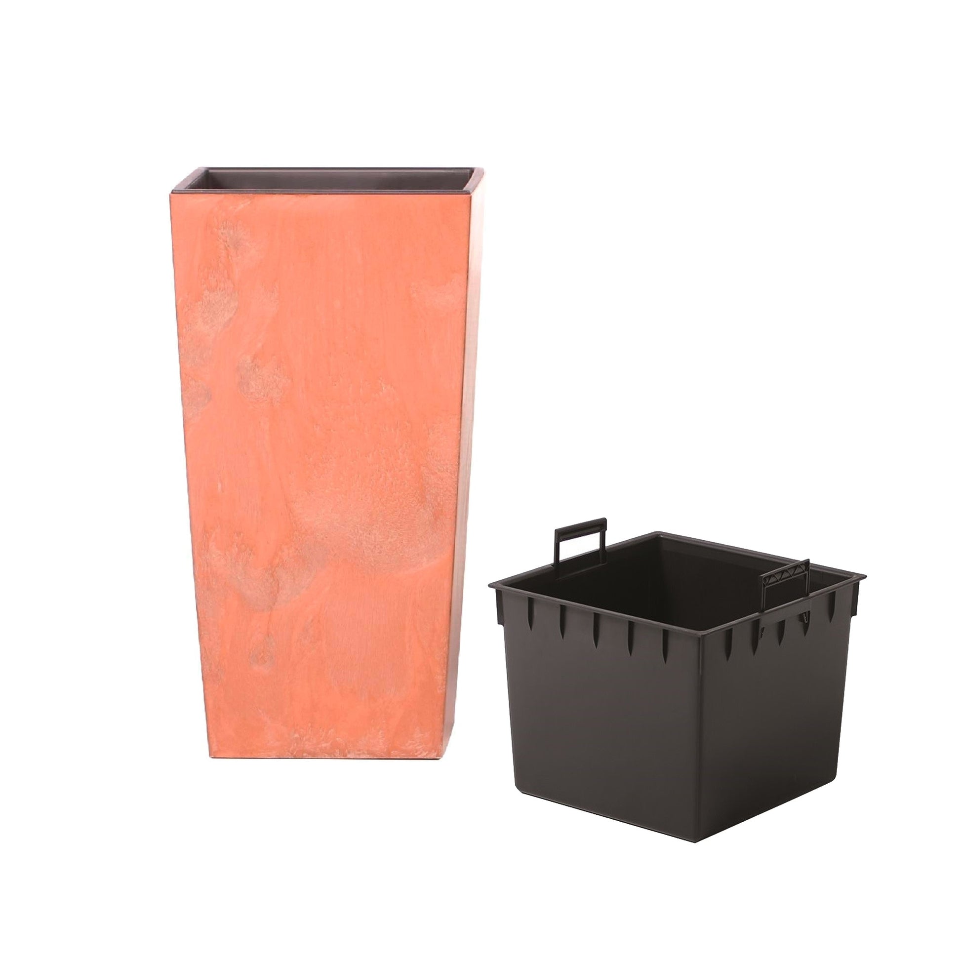 Maceta Alta 49 L Prosperplast Urbi Square Effect De Plástico Con Depósito En Color Terracota, 61 (alto) X 32,5 (ancho) X 32,5 (profundo) Cms_4