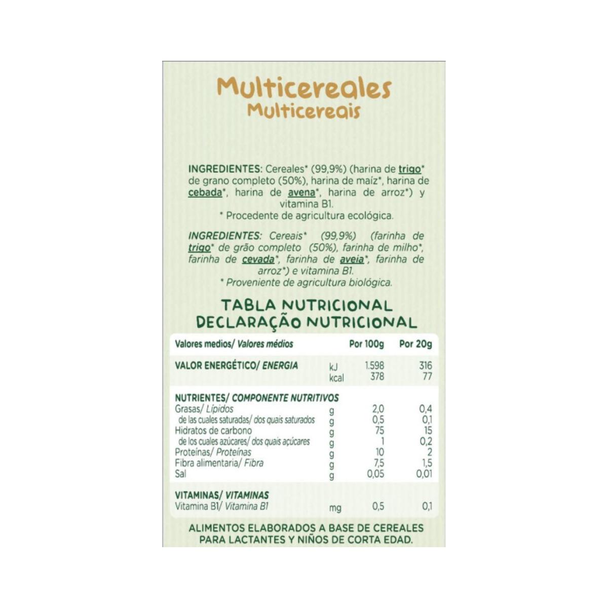 Embalagem com 2 x Papas Multigrãos Biológicos + 6 meses 300g. Herói Solo