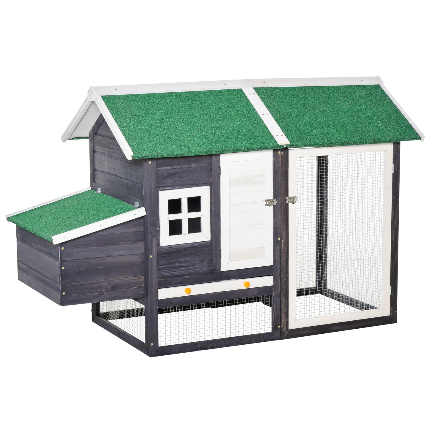 Pawhut Gallinero Madera Exterior Con Nido Corral Y Techo Asfáltico 170x81x110 Cm_0