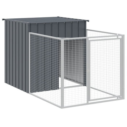 Caseta Para Perros Con Corredor Antracita 110x405x110cm Acero Galvanizado_5