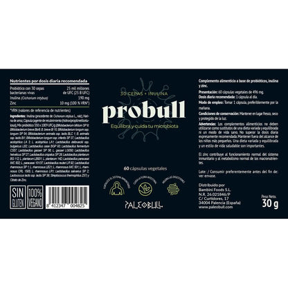 Probiótico Probull 30 Strain Paleobull 60 Cápsulas