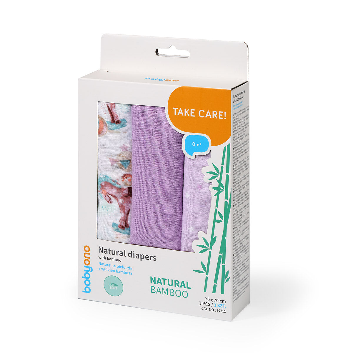 Pack 3 Muselinas Bambú Organico 70x70 Cm Lila_5