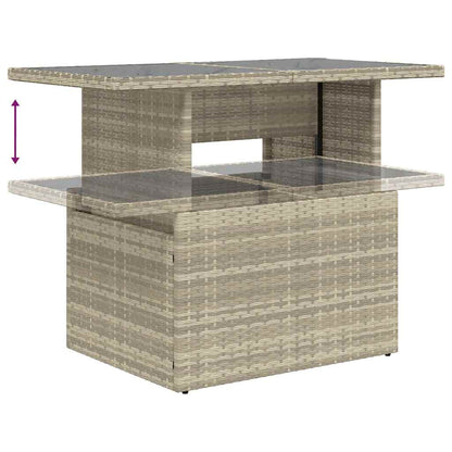 Set De Sofás De Jardín 7 Pzas Con Cojines Ratán Pe Gris Claro / Vetonek_3