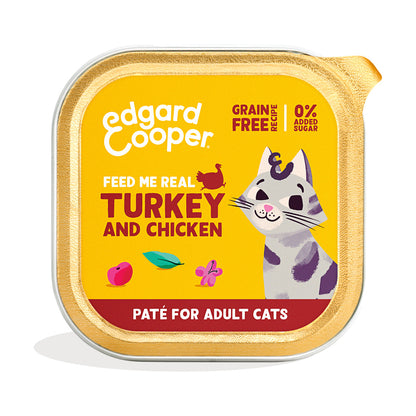 Edgard &amp; Cooper Ração Húmida para Gatos Patê de Peru e Frango 85g