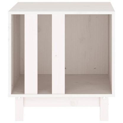 Caseta Para Perros Madera Maciza De Pino Blanco 50x40x52 Cm_3