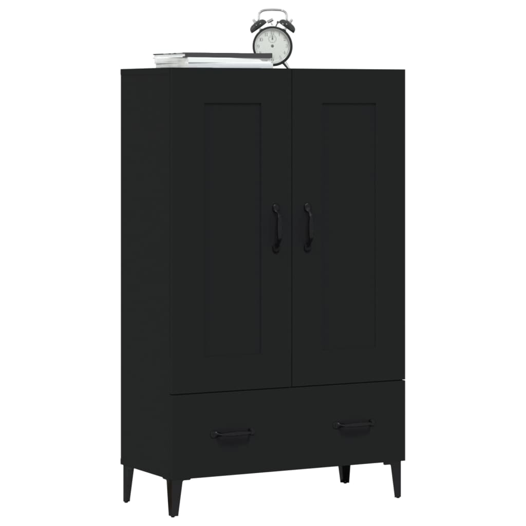 Aparador De Madera De Ingeniería Negro 70x31x115 Cm / Vetonek_3
