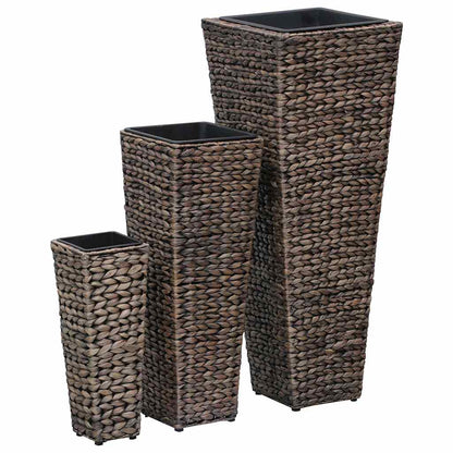 Conjunto De Arriates 3 Piezas Jacinto De Agua Marrón Oscuro_1