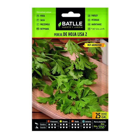 Sementes de salsa comum de folhas lisas 2,25g