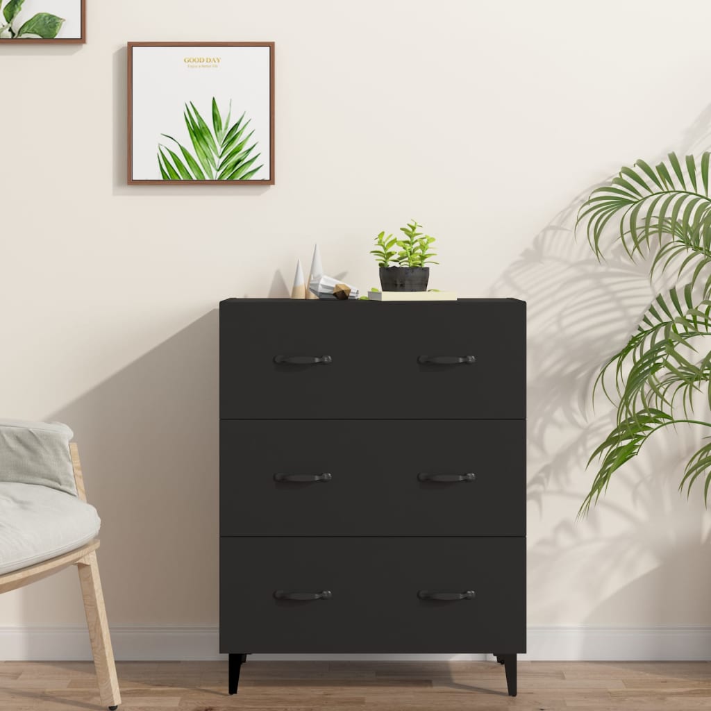 Aparador De Madera De Ingeniería Negro 69,5x34x90 Cm / Vetonek_4
