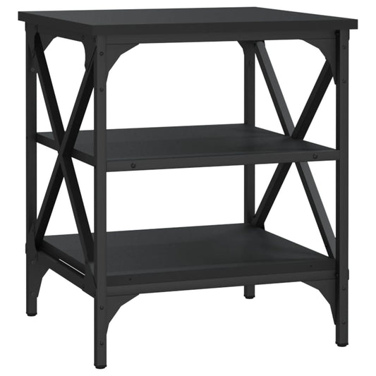 Mesa Auxiliar Madera Contrachapada Negro 40x42x50 Cm_0