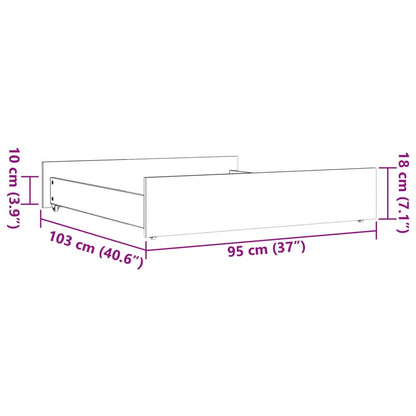 Cajones De Cama 2 Uds Madera Maciza De Pino Marrón Cera / Vetonek_5