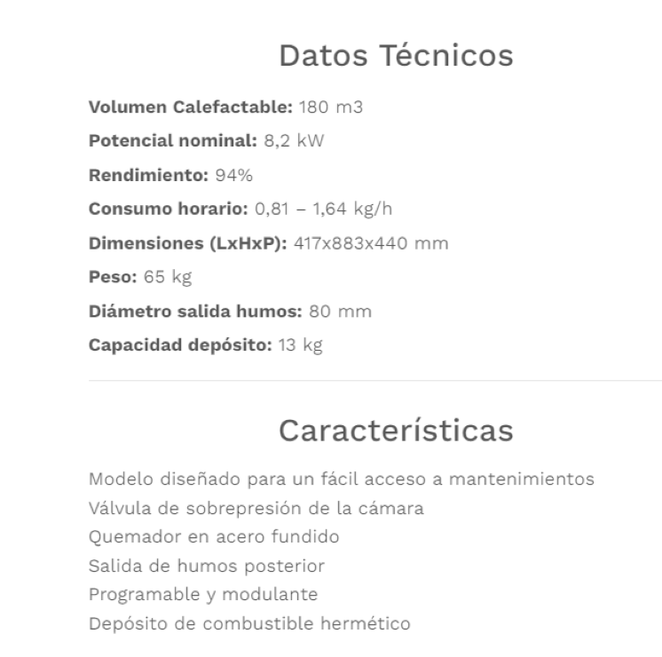 Fabricalor Estufa De Pellets Mini 8 Marfil Ventilada_1