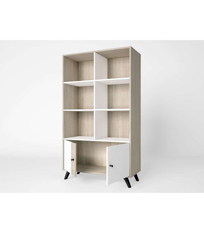 Estantería 2 Puertas 6 Huecos Samira Acabado Sahara/blanco Mate, 92.1cm(ancho) 160.2cm(al_3
