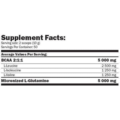 Glutamine + Bcaa 530 Gr Lima - Limón_1