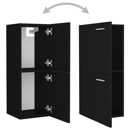 Conjunto De Muebles De Baño Madera De Ingeniería Negro / Vetonek_1