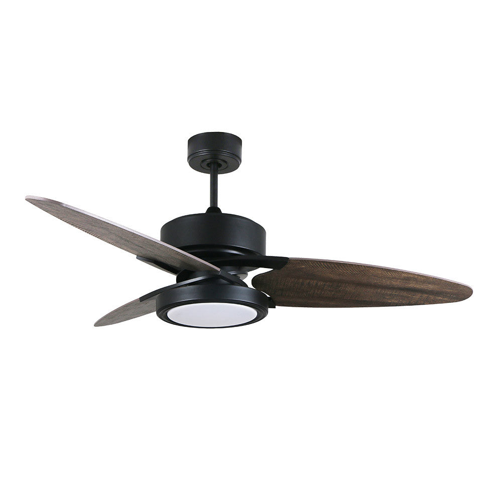 Ventilador Dc Cross 30w Negro 3 Aspas Gris/roble 6vel. 3 Colores 3250lm 132d Remoto, Memoria Y Temporizador_1