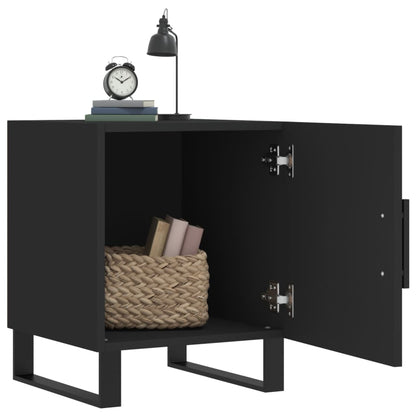 Mesita De Noche Madera De Ingeniería Negro 40x40x50 Cm_1