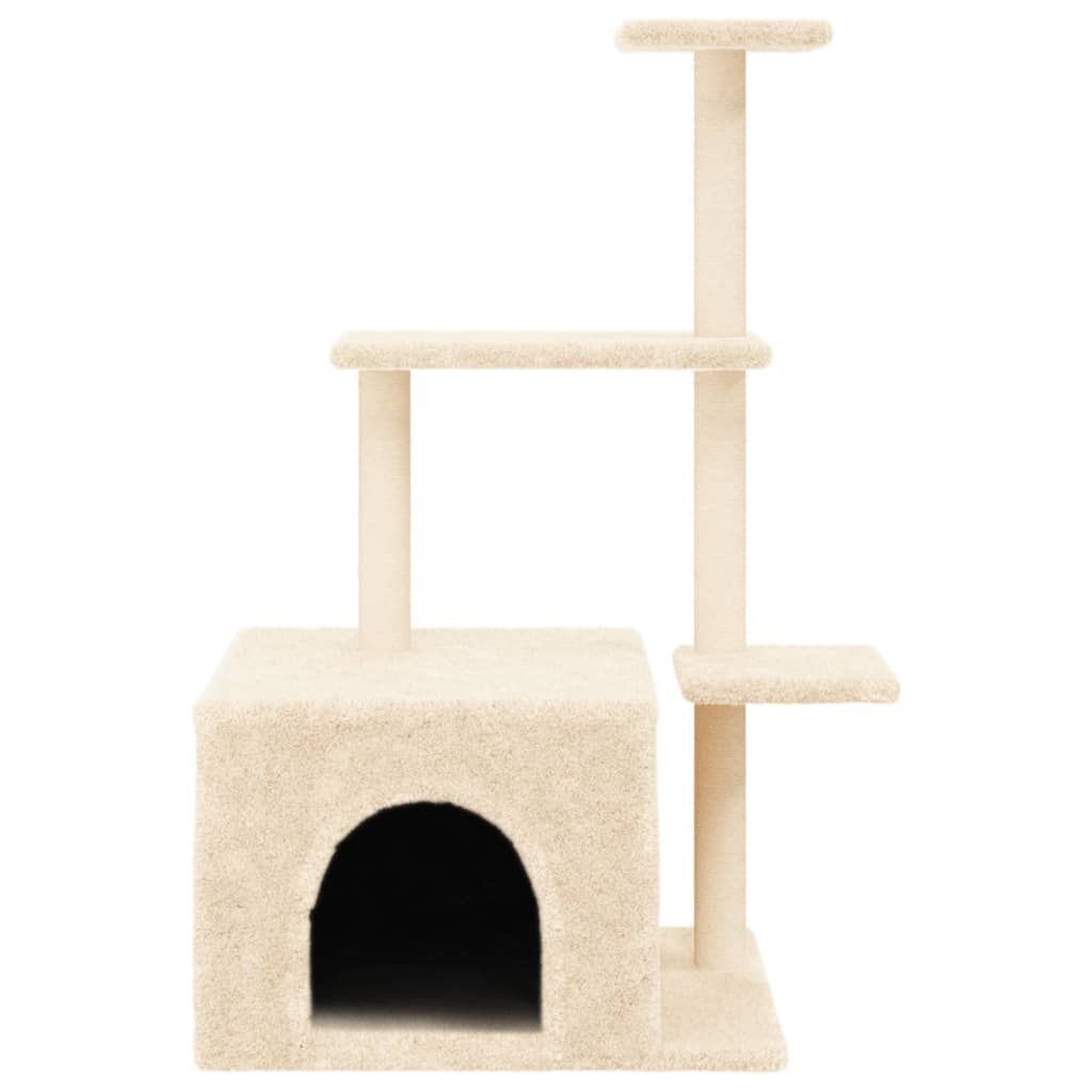 Vidaxl Rascador Para Gatos Con Postes De Sisal Color Crema 110 Cm_3