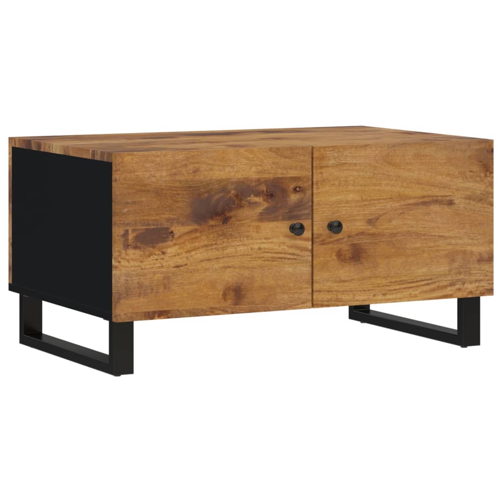 Mesa De Centro Madera Maciza Mango Y Contrachapada 80x50x40 Cm_0