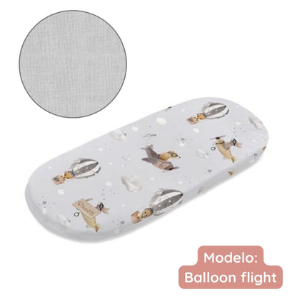 Pack 2 Bajeras Capazo Algodón Satinado Y Muselina Balloon Flight_2