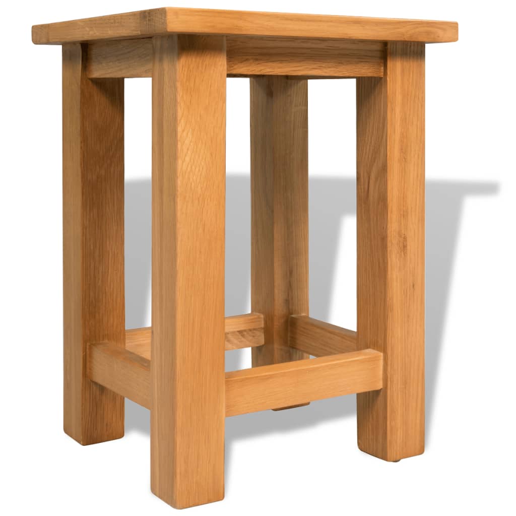 Mesa Auxiliar De Madera Maciza De Roble 27x24x37 Cm_1